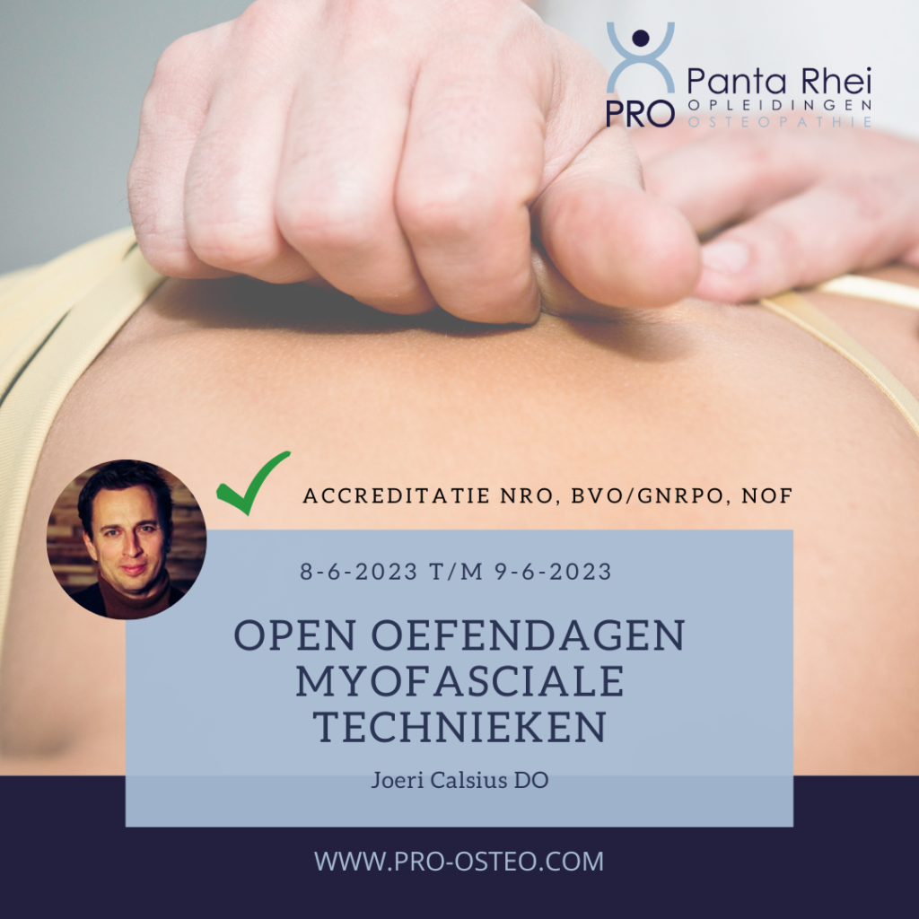 Open oefendagen myofasciale technieken met Joeri Calsius DO | 8-9 juni 2023