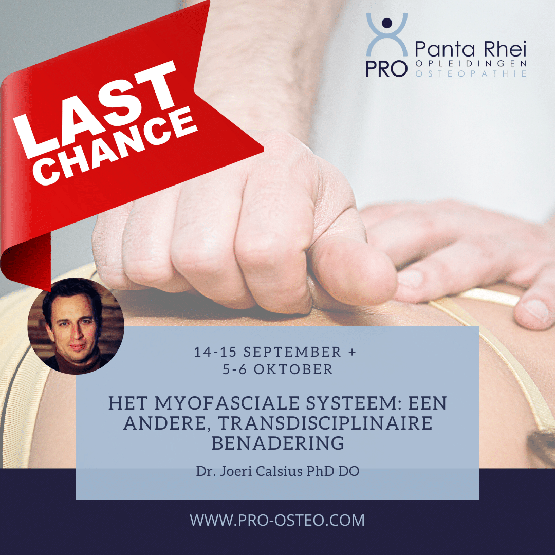 Voor de laatste keer! Myofasciale Systeem: een andere, transdisciplinaire benadering met Joeri Calsius DO